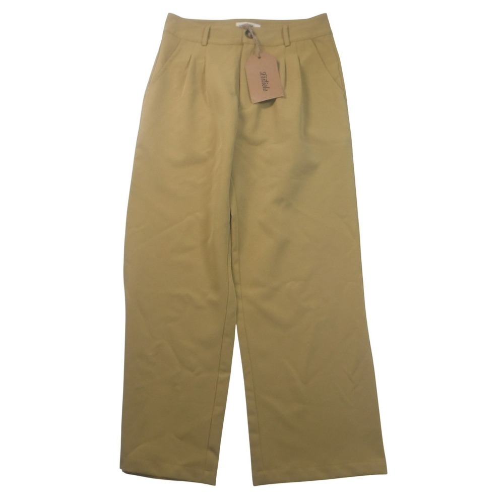 Listicle Mustard Yellow‎ Pleated Wide Leg High Waist Trouser Size Medium